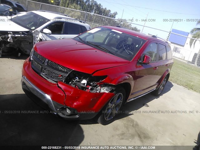 3C4PDCGG7JT156550 - 2018 DODGE JOURNEY CROSSROAD RED photo 2