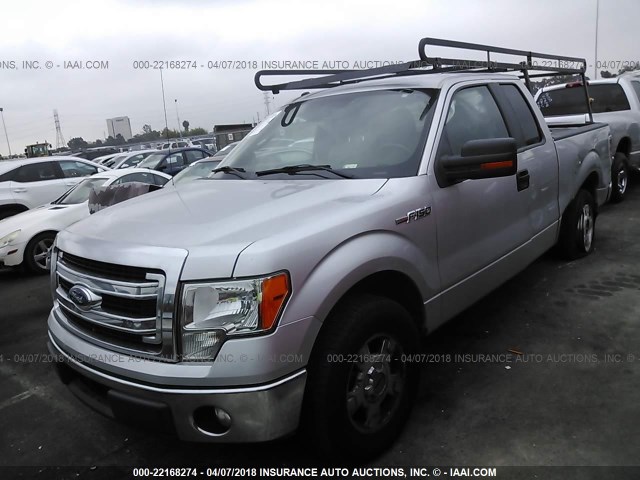 1FTEX1CM9DFC20214 - 2013 FORD F150 SUPER CAB SILVER photo 2