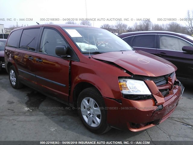 2D8HN44H38R777870 - 2008 DODGE GRAND CARAVAN SE ORANGE photo 1