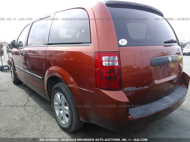 2D8HN44H38R777870 - 2008 DODGE GRAND CARAVAN SE ORANGE photo 3