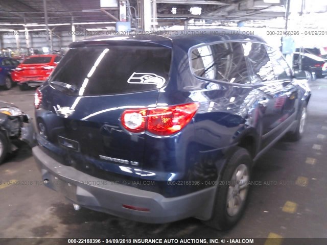 1GNLREED4AJ224337 - 2010 CHEVROLET TRAVERSE LS BLUE photo 4