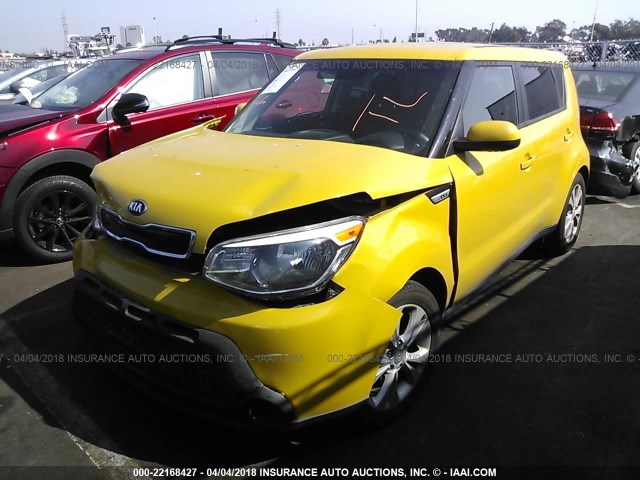 KNDJP3A50F7154199 - 2015 KIA SOUL + YELLOW photo 2