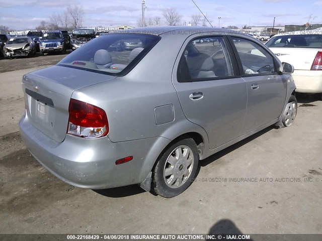 KL1TG52665B410750 - 2005 CHEVROLET AVEO LT SILVER photo 4