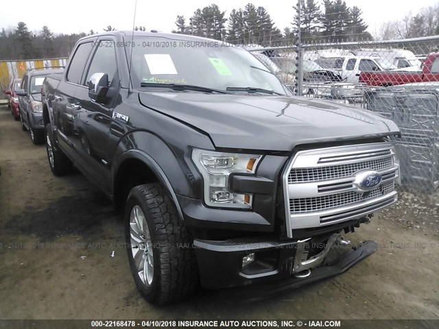 1FTEW1EG0GFA06355 - 2016 FORD F150 SUPERCREW GRAY photo 1