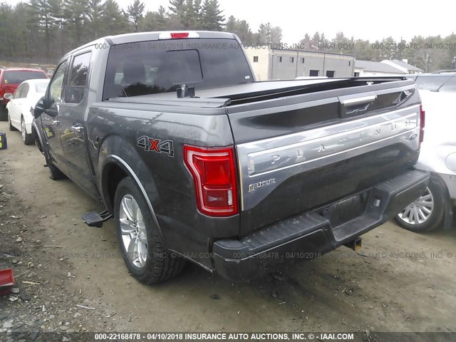 1FTEW1EG0GFA06355 - 2016 FORD F150 SUPERCREW GRAY photo 3