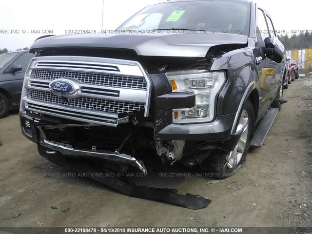 1FTEW1EG0GFA06355 - 2016 FORD F150 SUPERCREW GRAY photo 6