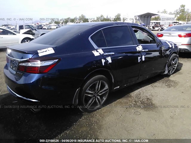 1HGCR2F5XHA258244 - 2017 HONDA ACCORD SPORT BLUE photo 4