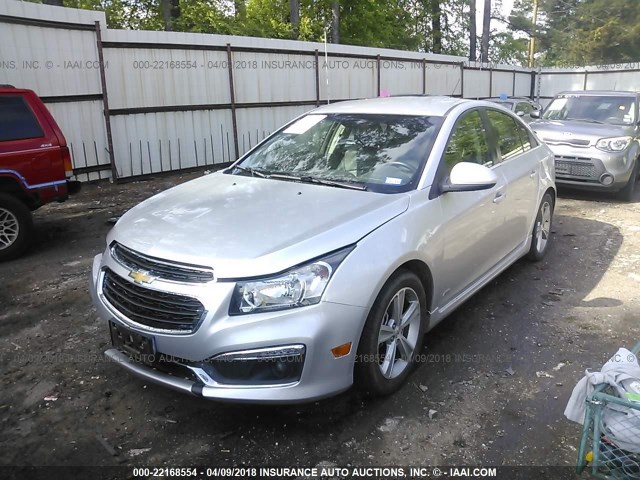 1G1PE5SB7F7101086 - 2015 CHEVROLET CRUZE LT SILVER photo 2