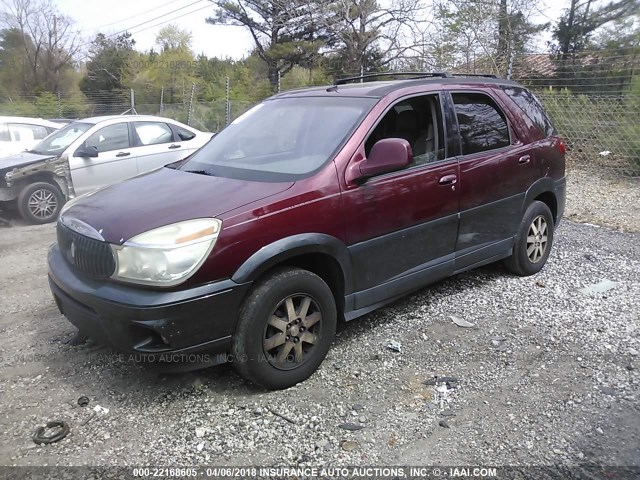 3G5DA03E04S507931 - 2004 BUICK RENDEZVOUS CX/CXL BURGUNDY photo 2