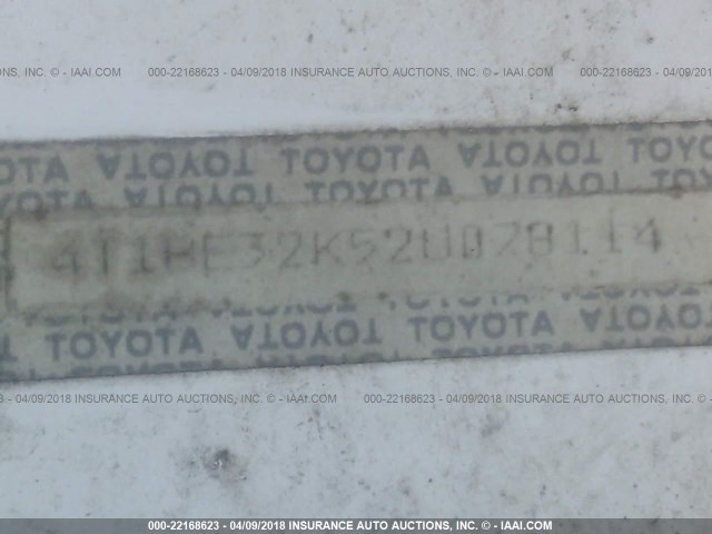 4T1BE32K52U078114 - 2002 TOYOTA CAMRY LE/XLE/SE 白色 照片 9