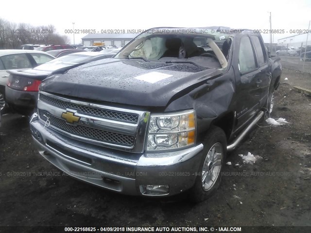 1GCPKSE71CF123334 - 2012 CHEVROLET SILVERADO K1500 LT BLACK photo 2