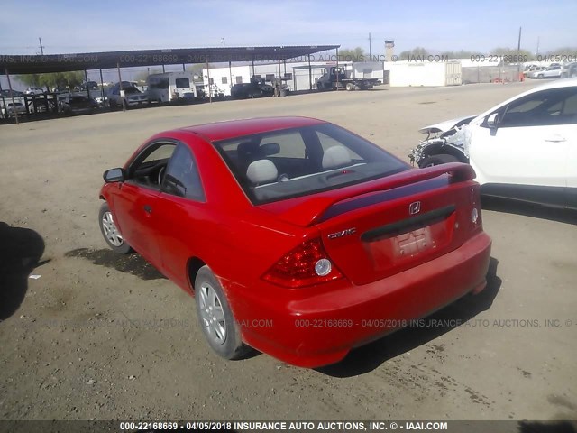 1HGEM21135L077501 - 2005 HONDA CIVIC DX VP RED photo 3