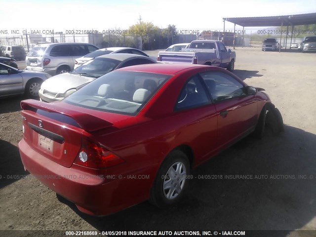 1HGEM21135L077501 - 2005 HONDA CIVIC DX VP RED photo 4