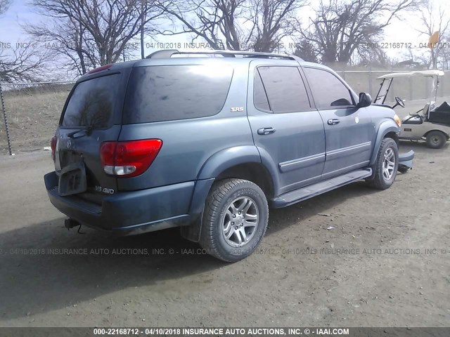 5TDBT44A17S284336 - 2007 TOYOTA SEQUOIA SR5 BLUE photo 4