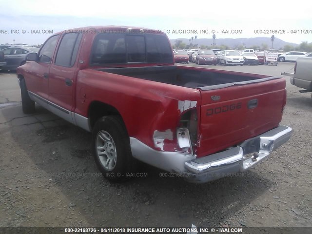 1B7GL2AX61S158703 - 2001 DODGE DAKOTA QUAD RED photo 3