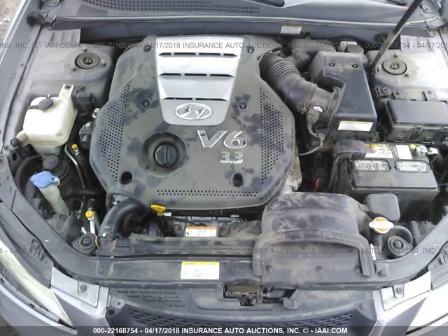 5NPEU46F56H042642 - 2006 HYUNDAI SONATA GLS/LX SILVER photo 10