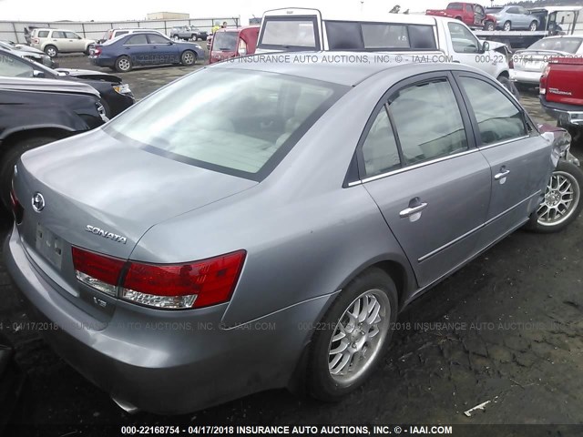 5NPEU46F56H042642 - 2006 HYUNDAI SONATA GLS/LX SILVER photo 4