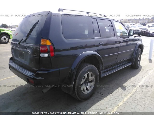 JA4MT41R01P051899 - 2001 MITSUBISHI MONTERO SPORT LIMITED BLACK photo 4