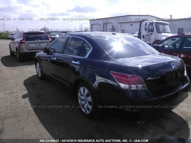 1HGCP36888A006806 - 2008 HONDA ACCORD EXL BLACK photo 3