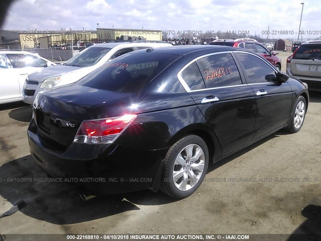 1HGCP36888A006806 - 2008 HONDA ACCORD EXL BLACK photo 4