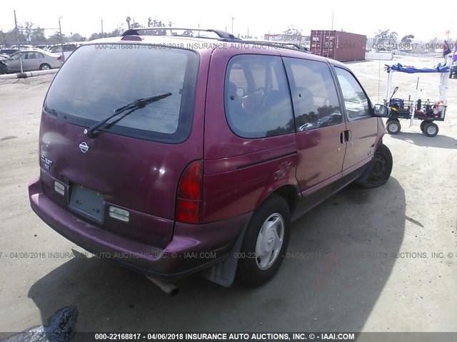 4N2DN11W3RD851207 - 1994 NISSAN QUEST XE/GXE RED photo 4