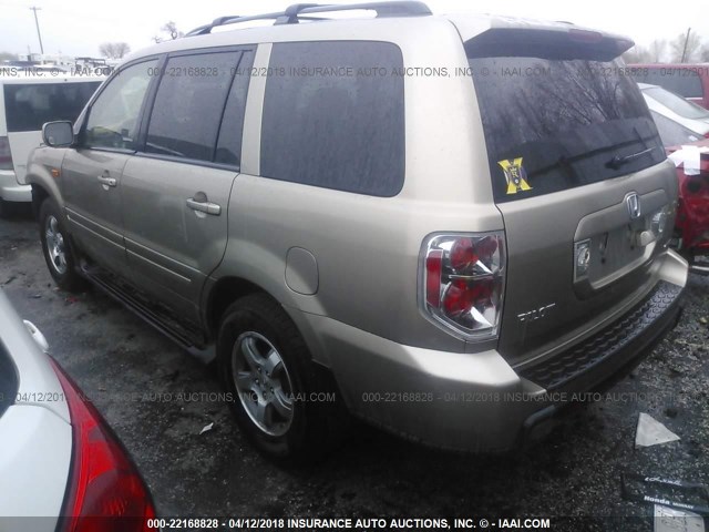 2HKYF18746H529584 - 2006 HONDA PILOT EX GOLD photo 3