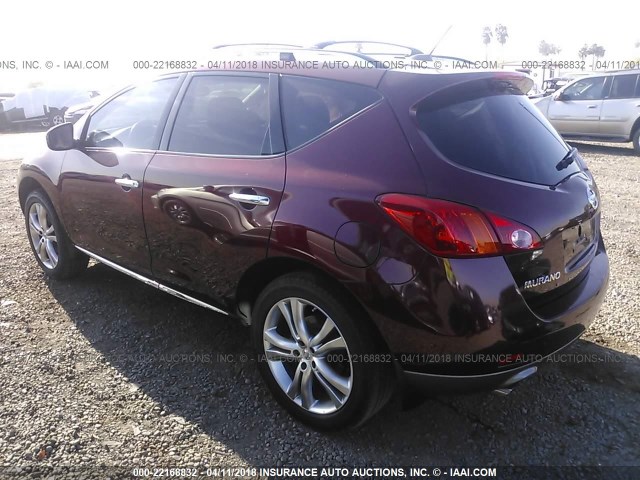 JN8AZ1MU5AW015156 - 2010 NISSAN MURANO S/SL/LE PURPLE photo 3