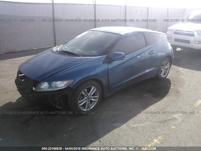 JHMZF1D44BS004289 - 2011 HONDA CR-Z ლურჯი ფოტო 2