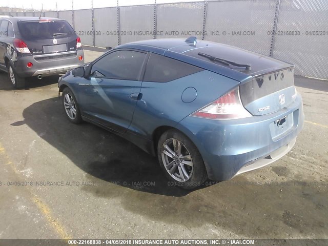 JHMZF1D44BS004289 - 2011 HONDA CR-Z ლურჯი ფოტო 3
