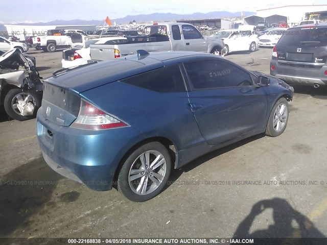 JHMZF1D44BS004289 - 2011 HONDA CR-Z BLUE photo 4