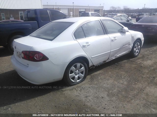 KNAGE123975086416 - 2007 KIA OPTIMA LX/EX WHITE photo 4