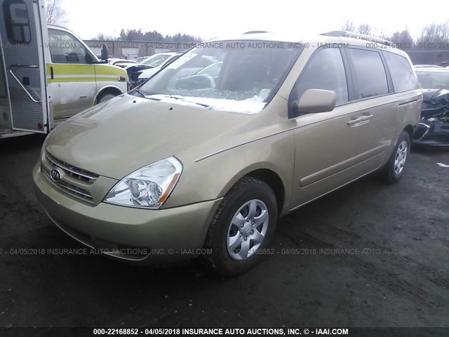 KNDMB233X96307876 - 2009 KIA SEDONA EX/LX GOLD photo 2