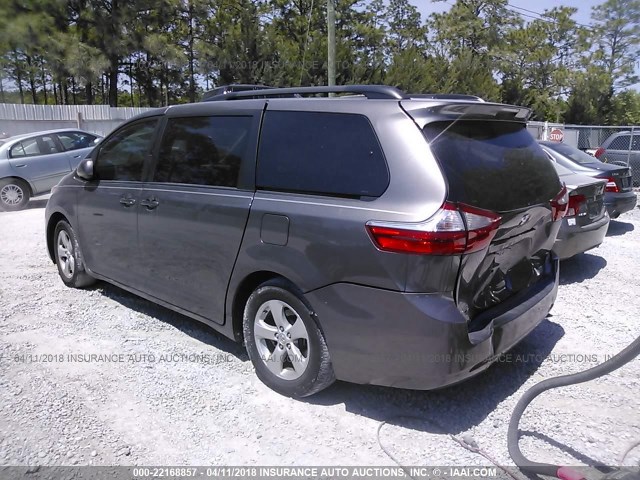 5TDKK3DC1FS600847 - 2015 TOYOTA SIENNA LE GRAY photo 3