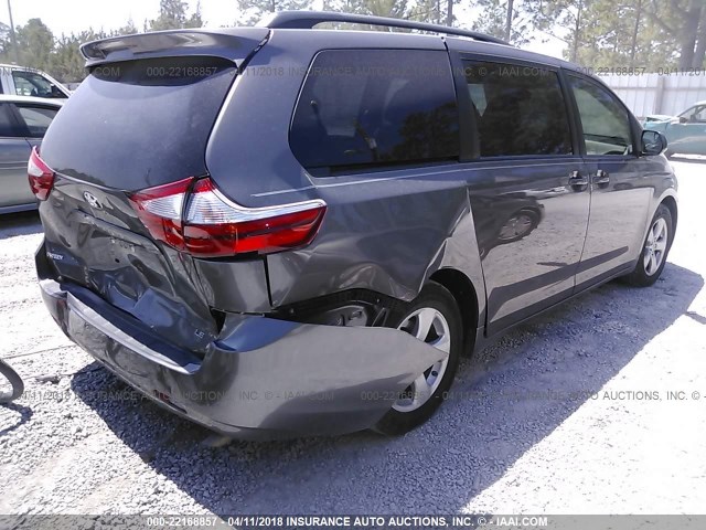 5TDKK3DC1FS600847 - 2015 TOYOTA SIENNA LE GRAY photo 4