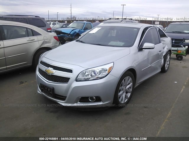 1G11G5SX5DF201024 - 2013 CHEVROLET MALIBU 3LT SILVER photo 2