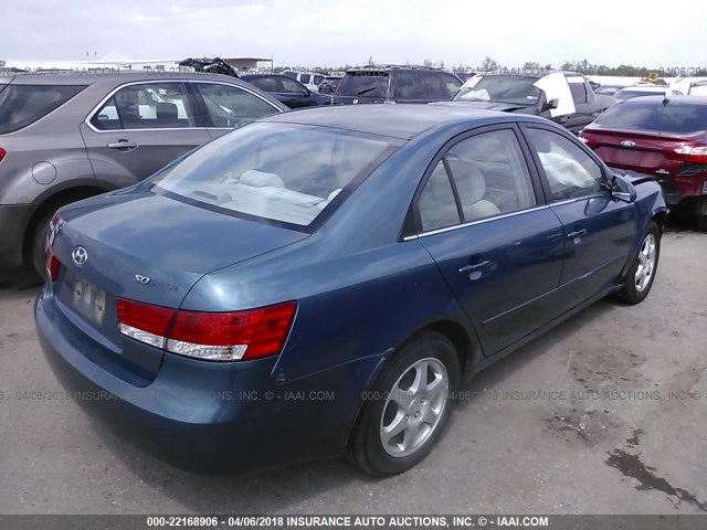 5NPEU46C06H117253 - 2006 HYUNDAI SONATA GLS/LX Light Blue photo 4