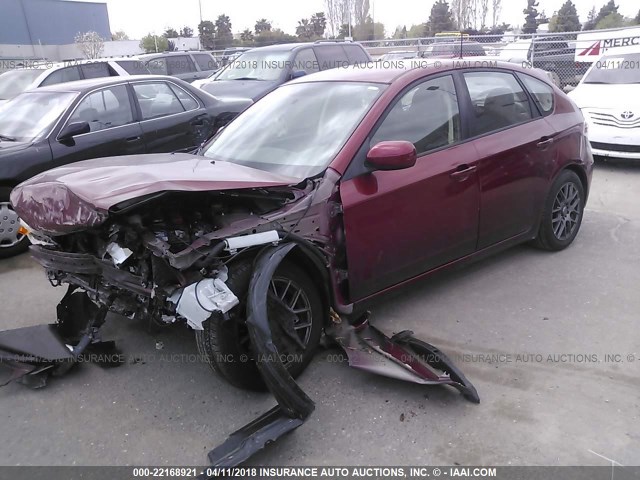 JF1GH6A68BH817627 - 2011 SUBARU IMPREZA 2.5I MAROON photo 2