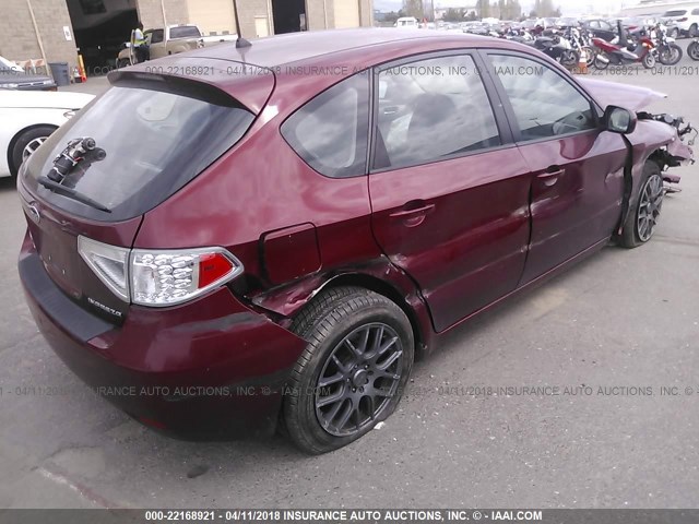 JF1GH6A68BH817627 - 2011 SUBARU IMPREZA 2.5I MAROON photo 4