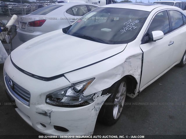 1N4AA5AP5CC857174 - 2012 NISSAN MAXIMA S/SV WHITE photo 6