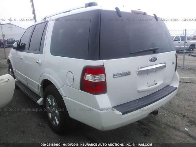 1FMFU20509LA06748 - 2009 FORD EXPEDITION LIMITED WHITE photo 3