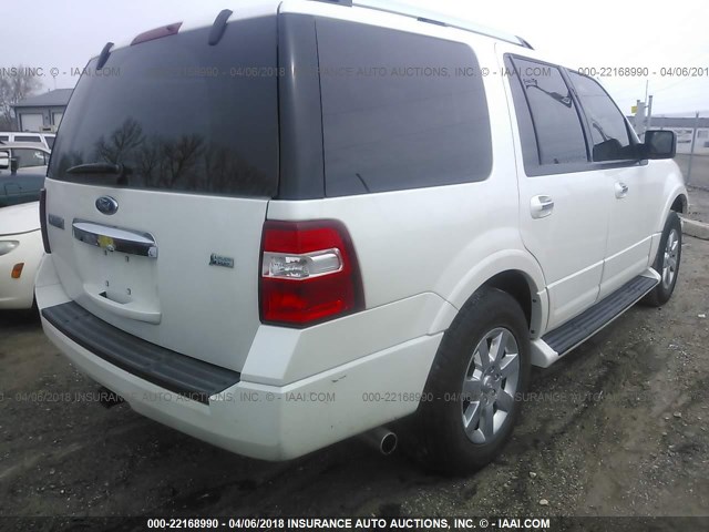 1FMFU20509LA06748 - 2009 FORD EXPEDITION LIMITED WHITE photo 4