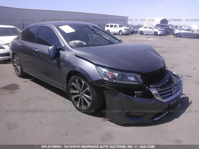 1HGCR2F56FA039908 - 2015 HONDA ACCORD SPORT BLUE photo 1