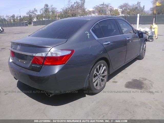 1HGCR2F56FA039908 - 2015 HONDA ACCORD SPORT BLUE photo 4