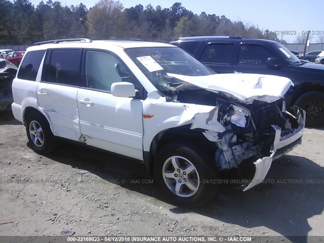 5FNYF28576B048084 - 2006 HONDA PILOT EX WHITE photo 1