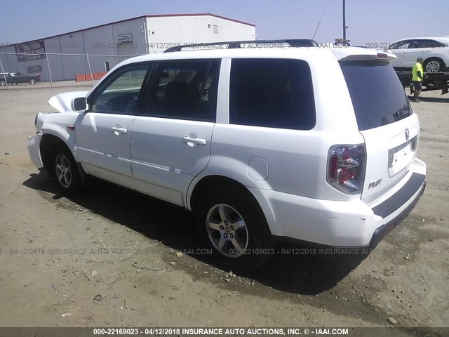 5FNYF28576B048084 - 2006 HONDA PILOT EX WHITE photo 3