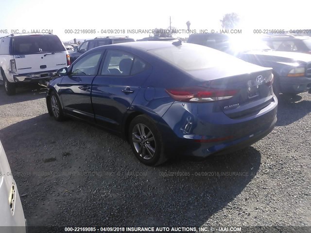 5NPD84LF5HH159807 - 2017 HYUNDAI ELANTRA SE/VALUE/LIMITED BLUE photo 3