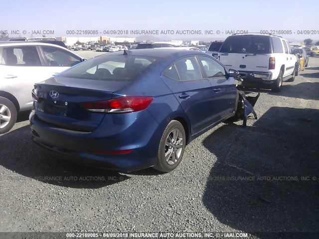 5NPD84LF5HH159807 - 2017 HYUNDAI ELANTRA SE/VALUE/LIMITED BLUE photo 4