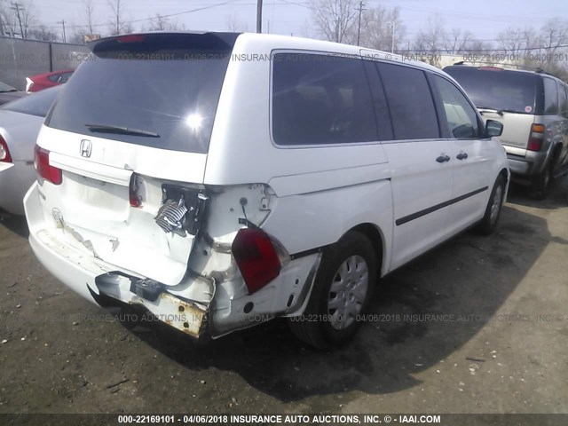 5FNRL3H25AB103116 - 2010 HONDA ODYSSEY LX WHITE photo 4