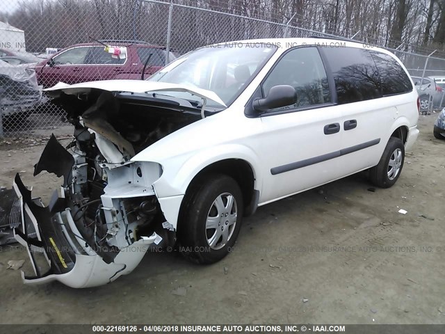 1D4GP24R57B125799 - 2007 DODGE GRAND CARAVAN SE WHITE photo 2