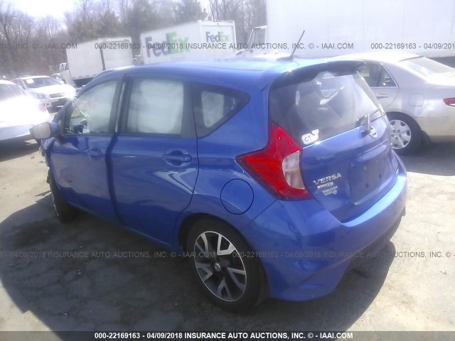 3N1CE2CP5GL366460 - 2016 NISSAN VERSA NOTE S/S PLUS/SV/SL/SR BLUE photo 3